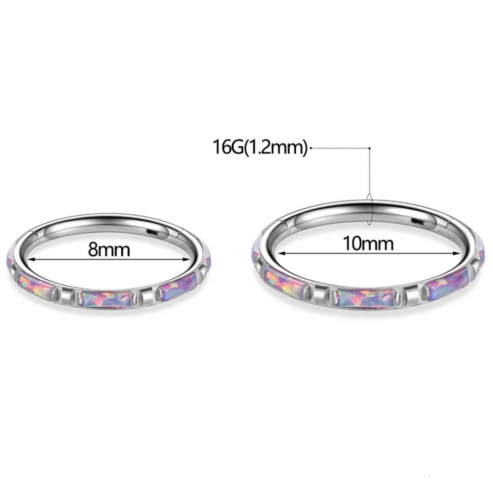 F136 Nose Ring Opal Hinged Septum Clicker Segment Ear Tragus Cartilage Helix Daith Lip Nose Sutd Body Piercing Jewelry 250103