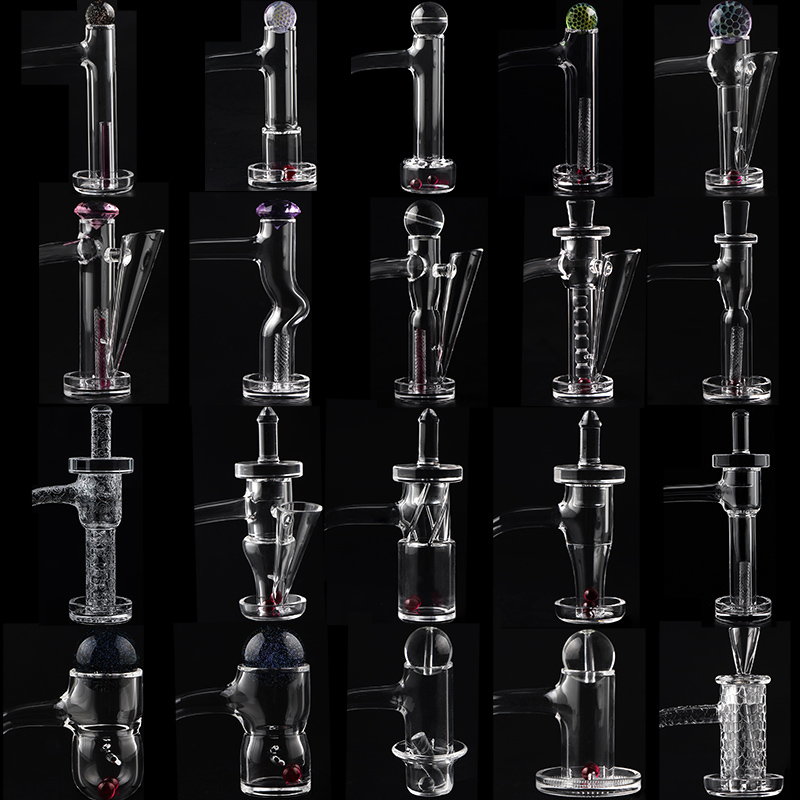 20 styles 14mm Joint Full Weld Beveled Edge Terp Slides Control Tower Terp Slurper Quartz Banger With Glass Dichro Marble Set For Dab Rigs Water Pipe