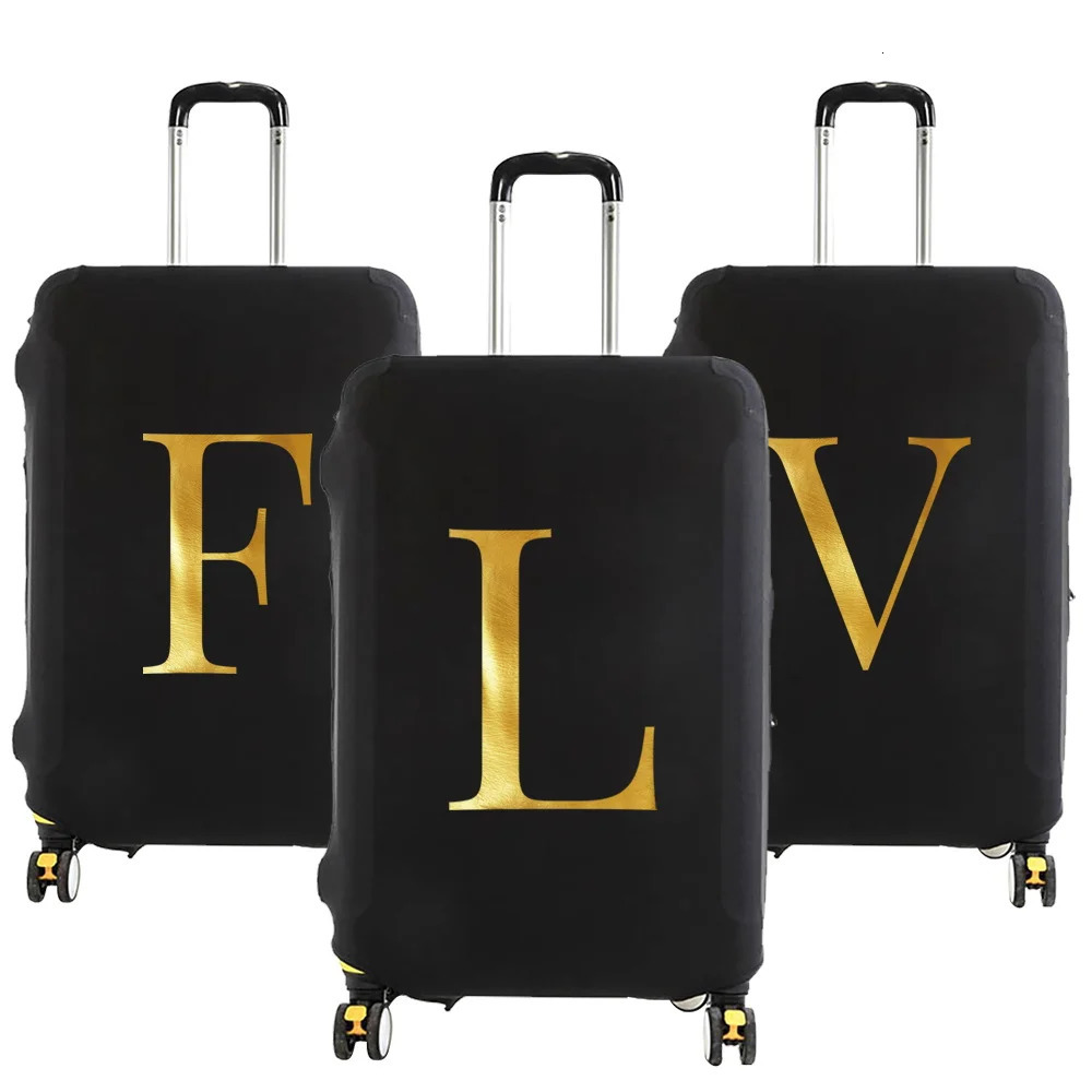 Luggage Case Suitcase Protective Cover Letter Name Pattern Travel Accessories Elastic Luggage Dust Cover Apply To 18-28 Suitcase 250103