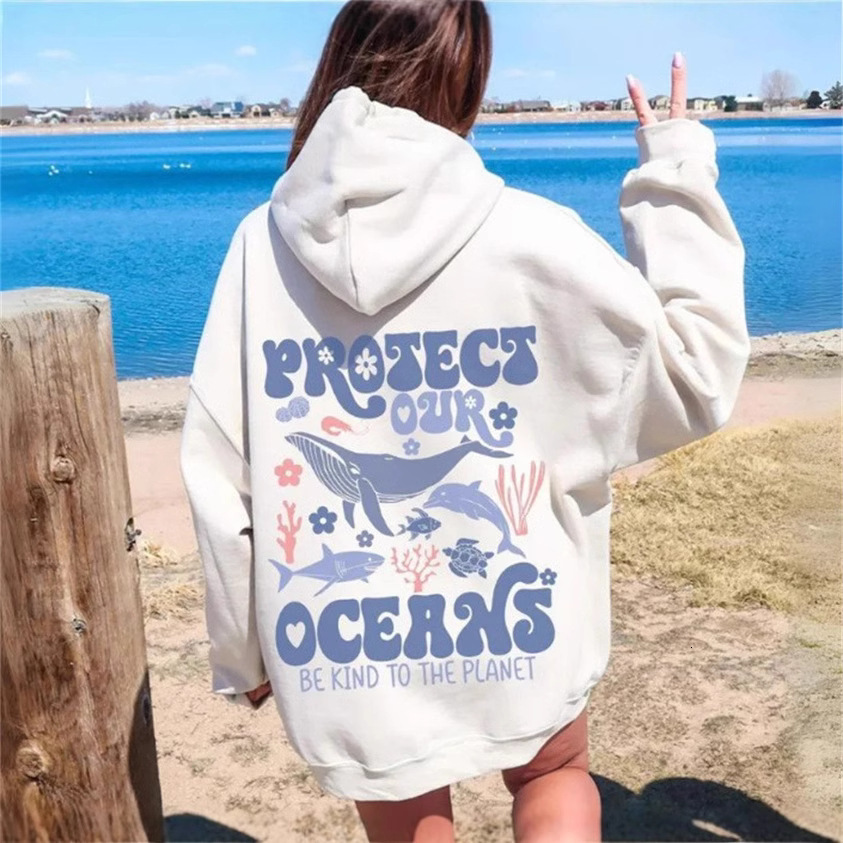 New Model With Free Shipping Ocean Series Men's Women's Hoodies Fashionable Autumn And Winter Letter Print Versatile Casual Hoodie