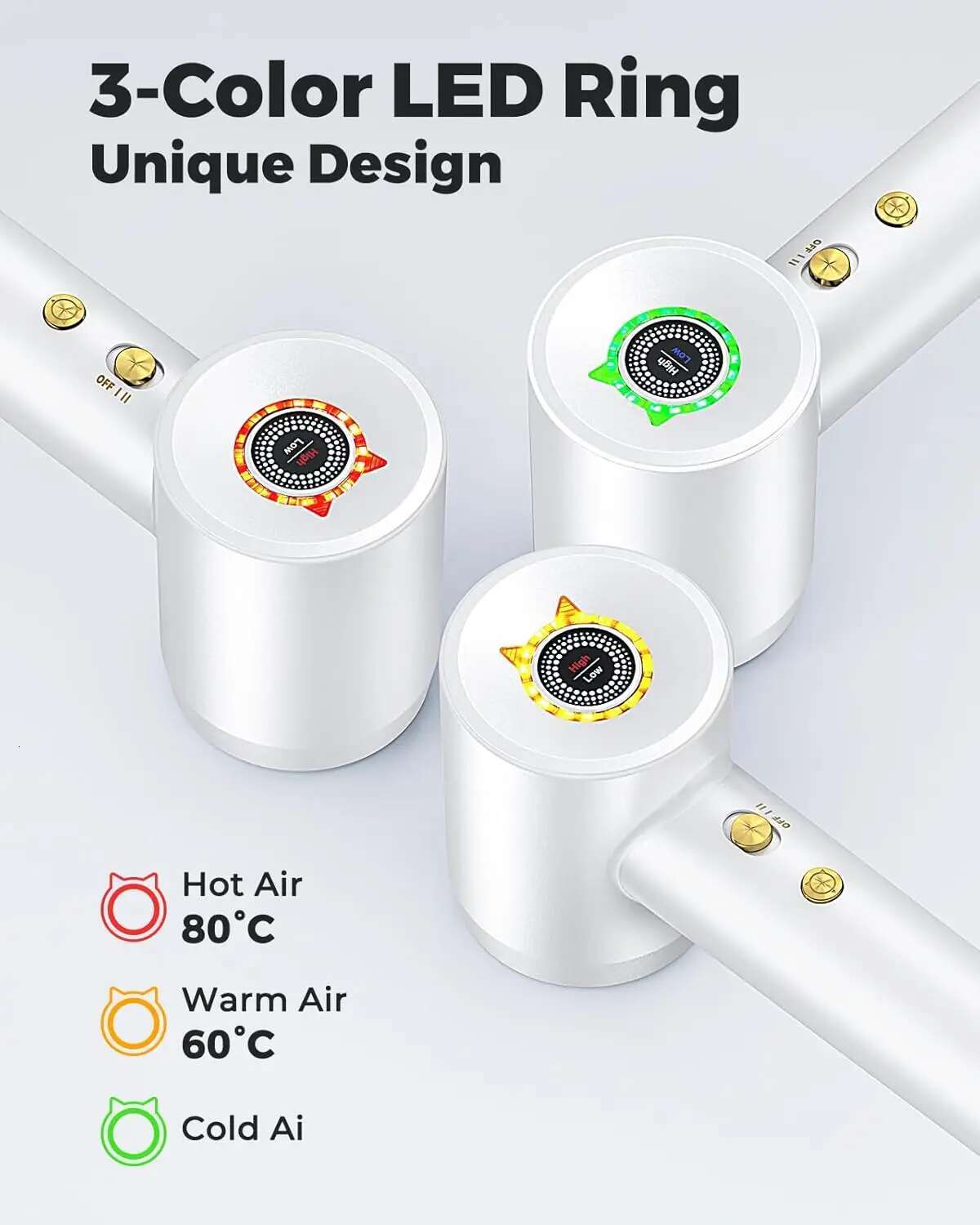 1600W Professional High Speed 110000RPM Brushless Cold Hot blower Silent Touch Screen Home Hair Dryer Fast Dry