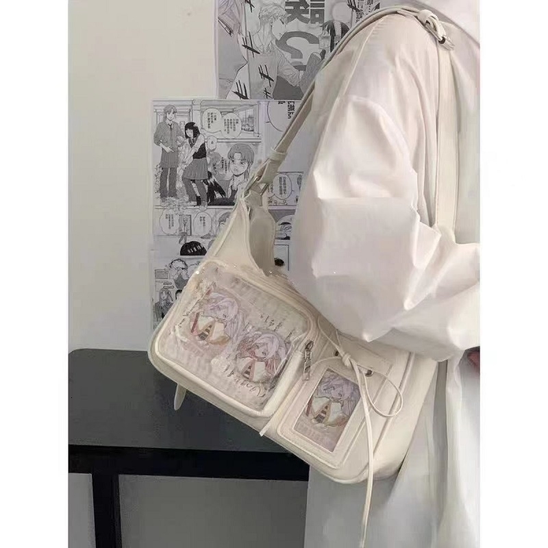 Y2k Harajuku Shoulder Bag Women Korean Transparent Ita Bag School Crossbody Bag Female Japanese er Preppy Handbag 250103