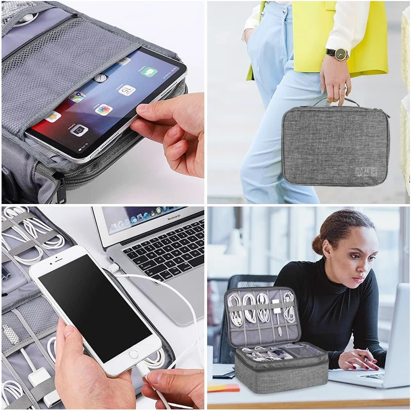 Travel Cable storage bag Portable waterproof Digital electronic USB data cable charger plug storagebag y241226