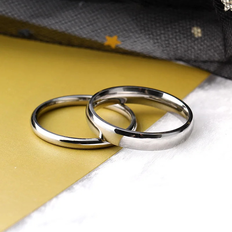 High quality steel plated 18K gold ring couple ring Europe and the United States men and women 2mm4mm6mm8mm simple ring 250103