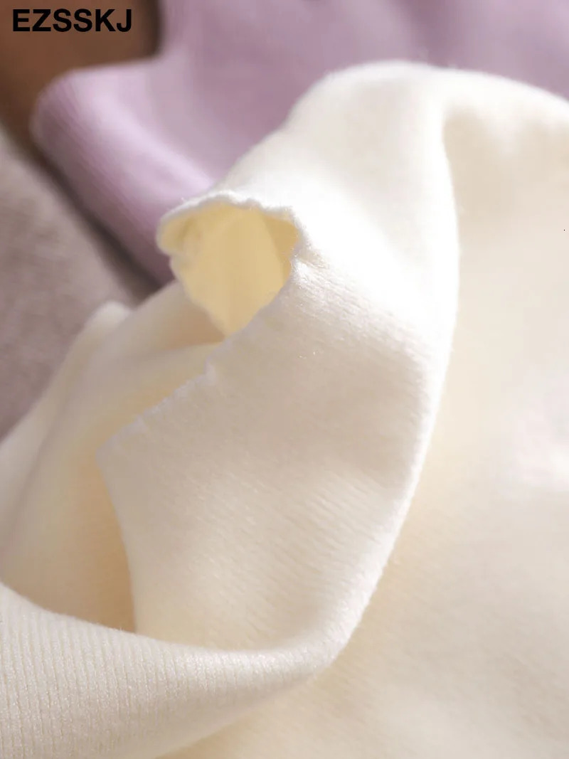 thick sweater underwear with longsleeved base layer womens autumn and winter fungus trimmed semiturtleneck k 250103