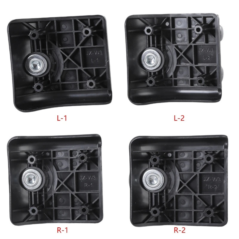 4pcs/Pack Heavy Duty Luggage Wheel Replacement Trolley Casters Double Row 360 Degree Swivel Suitcase Mute Wheels Black 250103