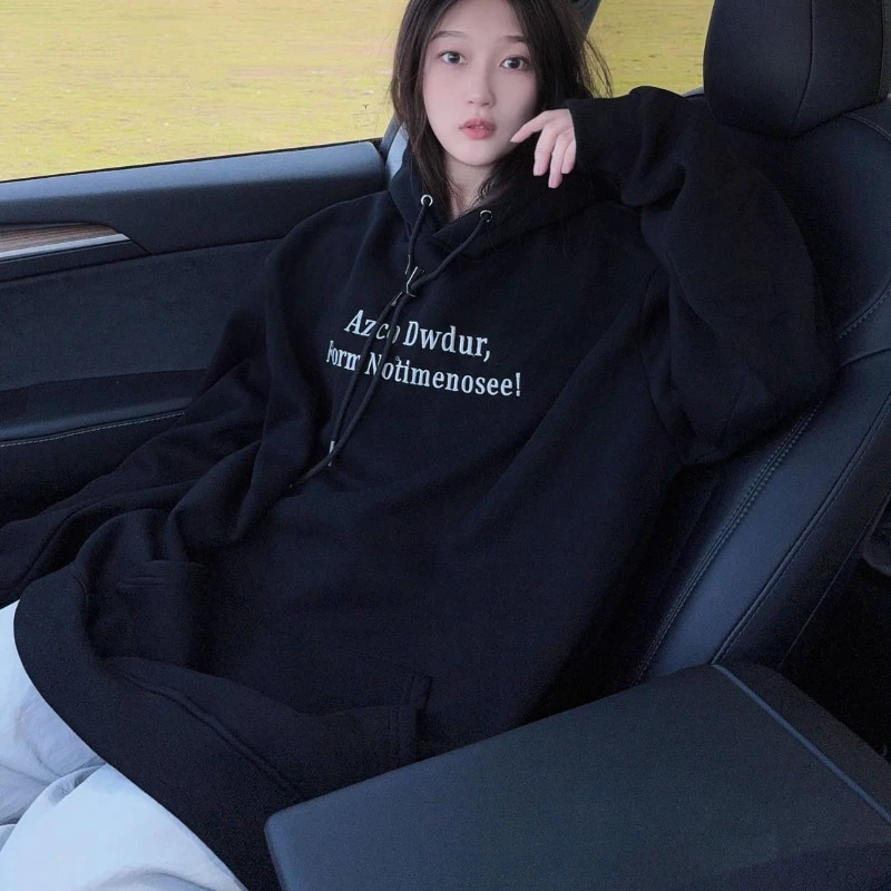 Patch Hoodies Women Clothes High Street Fashion Hip Hop Pullover Sweatshirt Hoodie Loose Casual Versatile Women Clothing Tops 250106