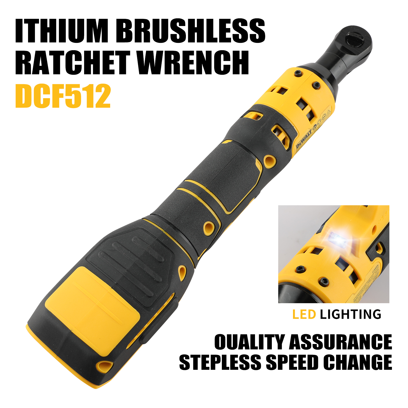 DEWALT DCF512 1/2 Brushless Cordless Ratchet Wrench Power ATOMIC Compact Engineered Variable Speed Control Tool(Tool Only)