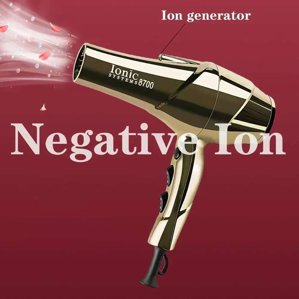 Professional Hair 2200W Powerful Wind 6 Gears Low Noise Blower High Speeds Strong Winds Negative Ions Blow Dryer for Salon