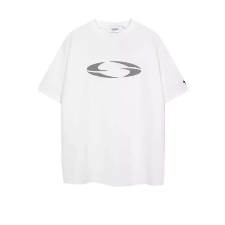 New American Trendy Brand Simple Circular Loose Men's and Women's Versatile Short T-shirt Couple's Base Shirt Half Sleeve