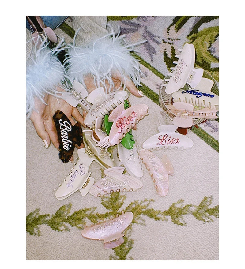 Handmade Customized Words Hairpins Hair Claw Barrettes Personalized Name Number Hair Clips Letters for Women Girls Jewelry 250106ww