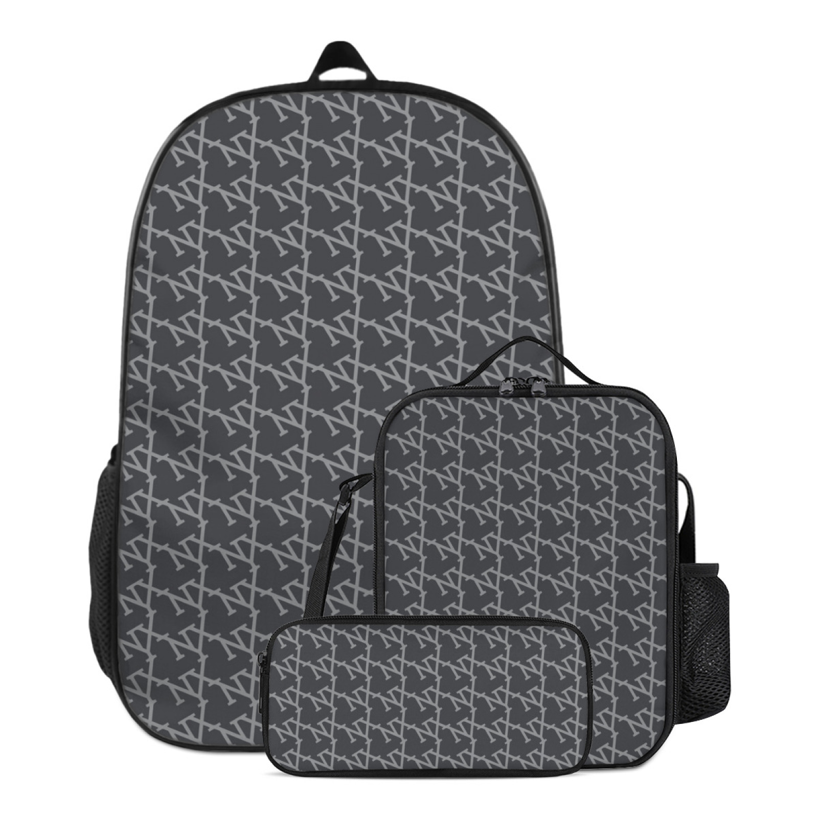 NXY 3-piece suit backpack designer bag women backpacks bookbags womens fashion all-match classic Letter back packs with lunch bag and pen bag