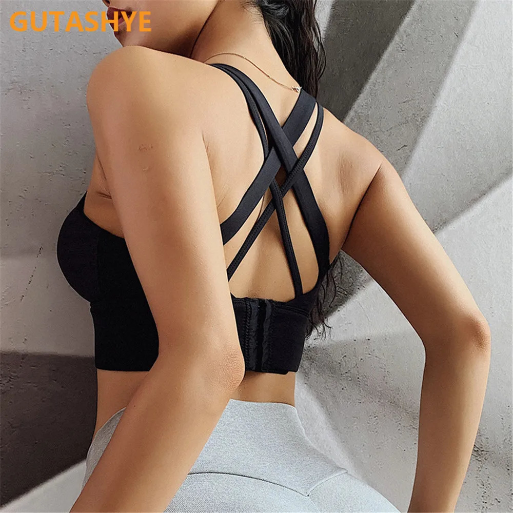 Gym Push Up Bra Women Sports Bra Back Closure High Impact Workout Sport Top Crop Fitness Wear For Yoga Gym Brassiere Sportswear 250106