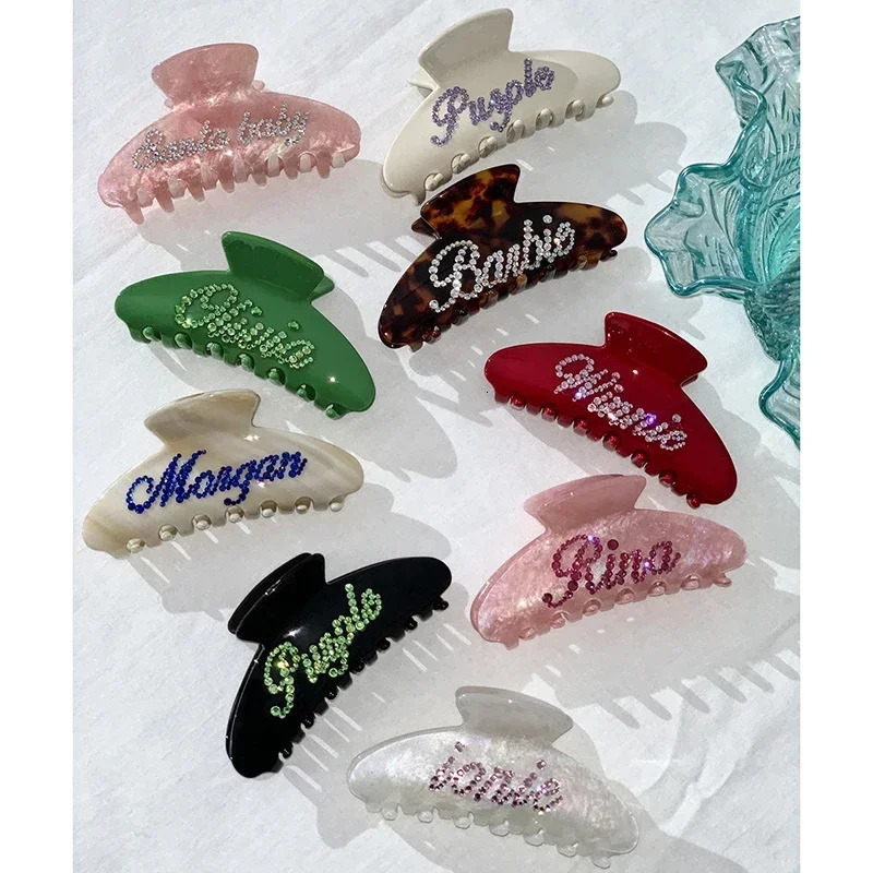 Handmade Customized Words Hairpins Hair Claw Barrettes Personalized Name Number Hair Clips Letters for Women Girls Jewelry 250106