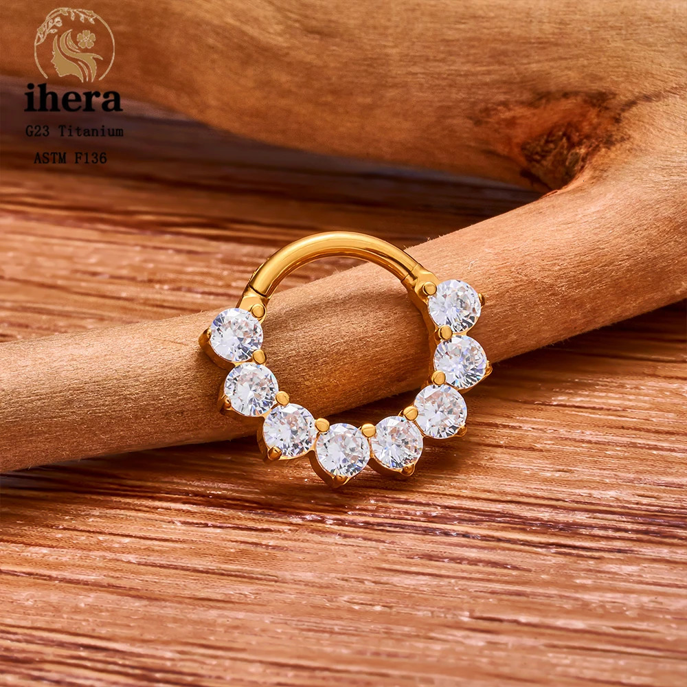 G23 Round Water Drop Septum Nose Ring 16G Zircon Woman Ear Cartilage Tragus Helix Daith Earrings Body Piercing Jewelry 250103