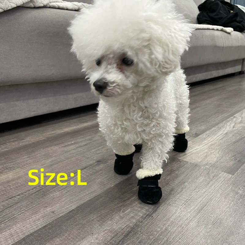 4pcs Winter Dog Shoes Waterproof Shoes For Medium Dogs Winter Boots For Small Dogs Warm Chihuahua Teeth Puppy Socks Yorkshire 250106