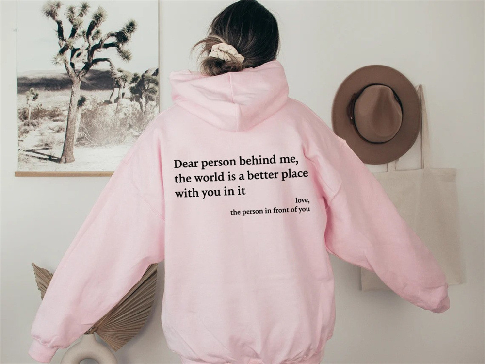 New Model With Free Shipping Women's Hoodie Plain Letter Printed Kangaroo Pocket Drawstring Hooded Jacket