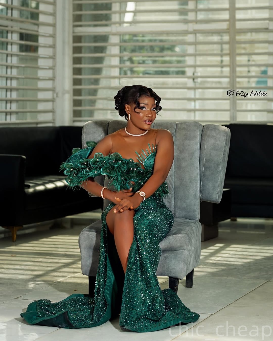 Dark Green Mermaid Prom Dresses 2025 Feather Crystals Florals Sequined Evening Formal Party Second Birthday Engagement Gowns Plus Size Dress For Speci