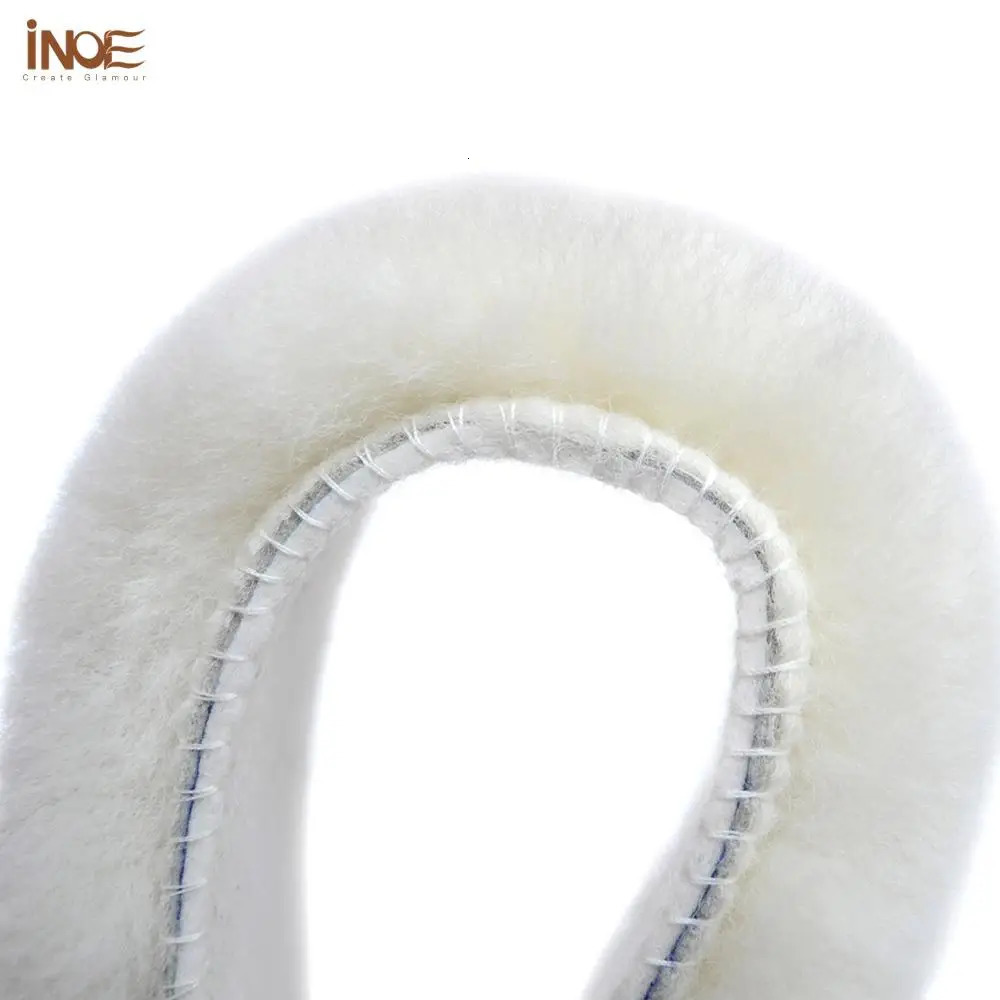 INOE Real Natural Sheep Wool Fur 20mm Length Winter Insole Warm Shoes Pad White Color for Women and Men Size 34-45 High Quality 250106