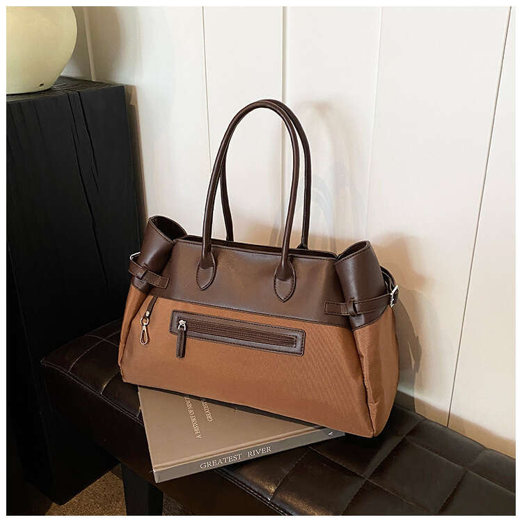 Women's Bags handbag Tote Autumn New Meilad Shoulder Large Capacity Color Contrasting Fashion Travel Bag