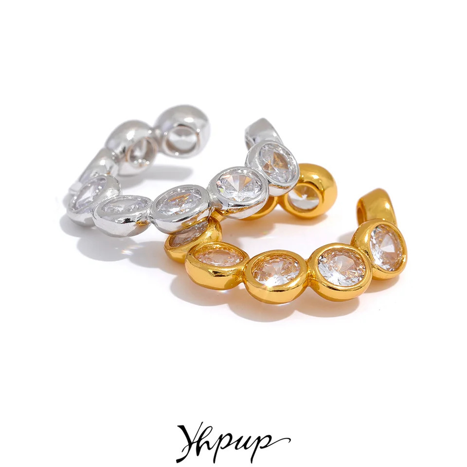 Yhpup 1PC Sterling Silver 925 Cubic Zirconia Earrings for Women High Quality Non-Piercing Clip-on Ear Bones Chic Jewelry Gift 250103