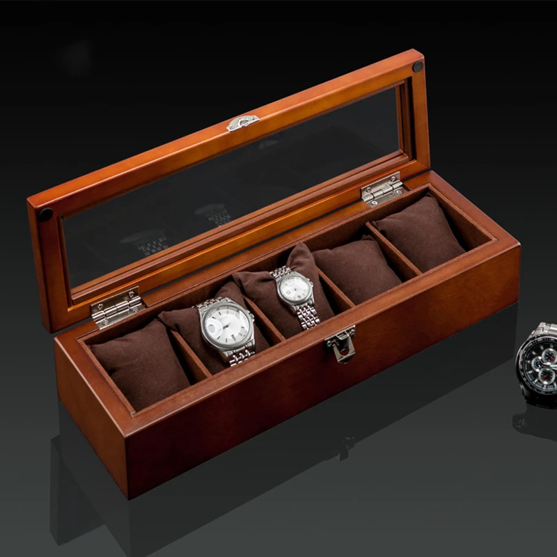 3/5/8/10/12 Slot Wooden Watch Box Organizer Mens Watch Display Gift Box 250102