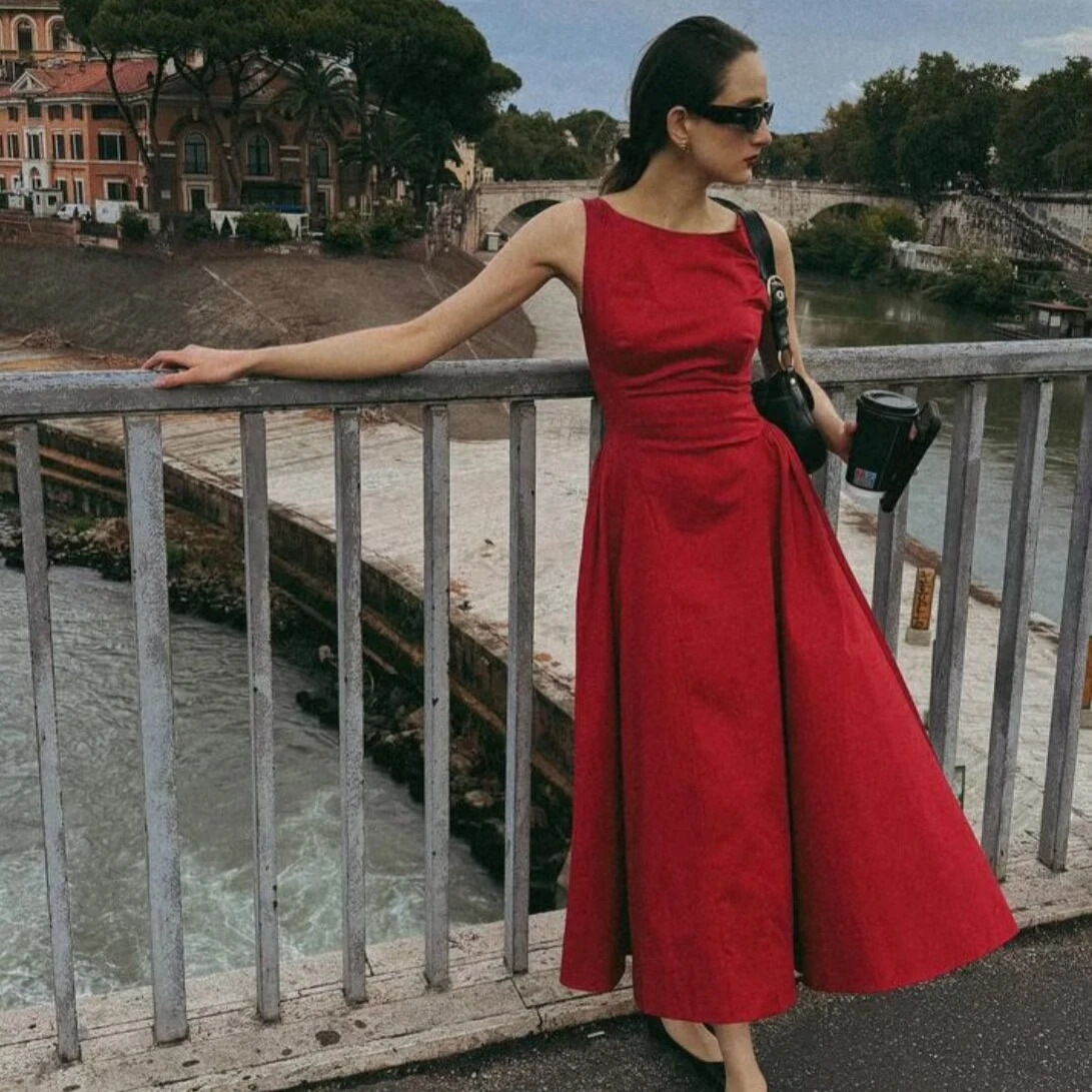 Suninhaart 2025 Elegant and Beautiful Womens Sleeveless Year Party Dress Sexy Casual Birthday Dress 250103