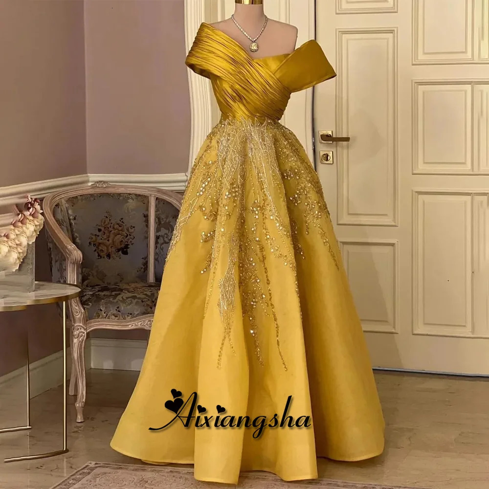 Aixiangshas charming pleated ball dress with rhinestone decals asymmetrical pleated corset Vestidos de Noche custom 250103