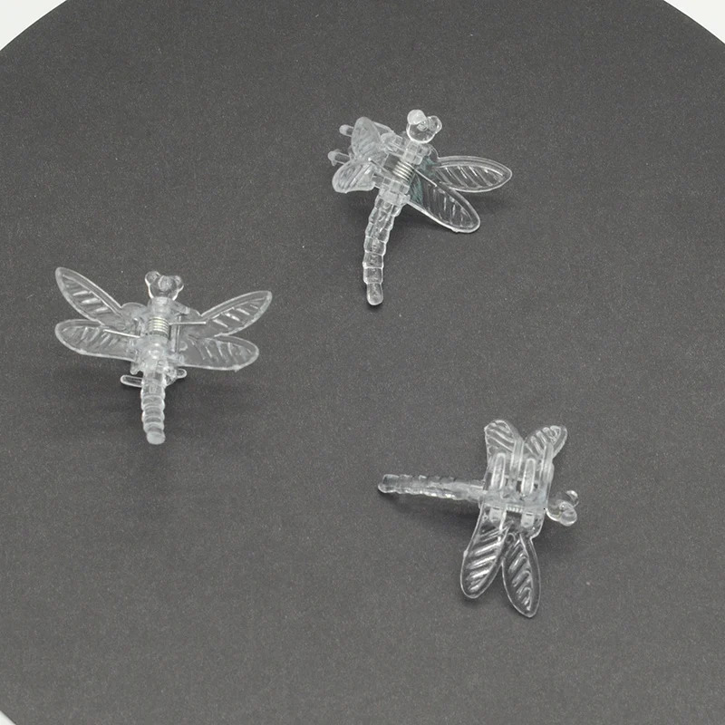 50pcs 3.5cm Mini Clear Dragonfly Hair Claws Hairpins Colorful Odonate Plastic Clips Decorated Ponytails Jaws Hairgrips for Girl 250106