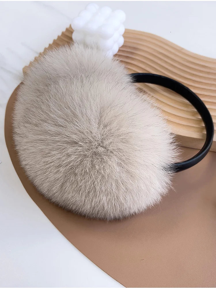 Real Fox Fur Earmuffs Aarrival Unisex Womens Winter Warm Girls Ear Muffle Earflap Ear Cover Double Sided 250106