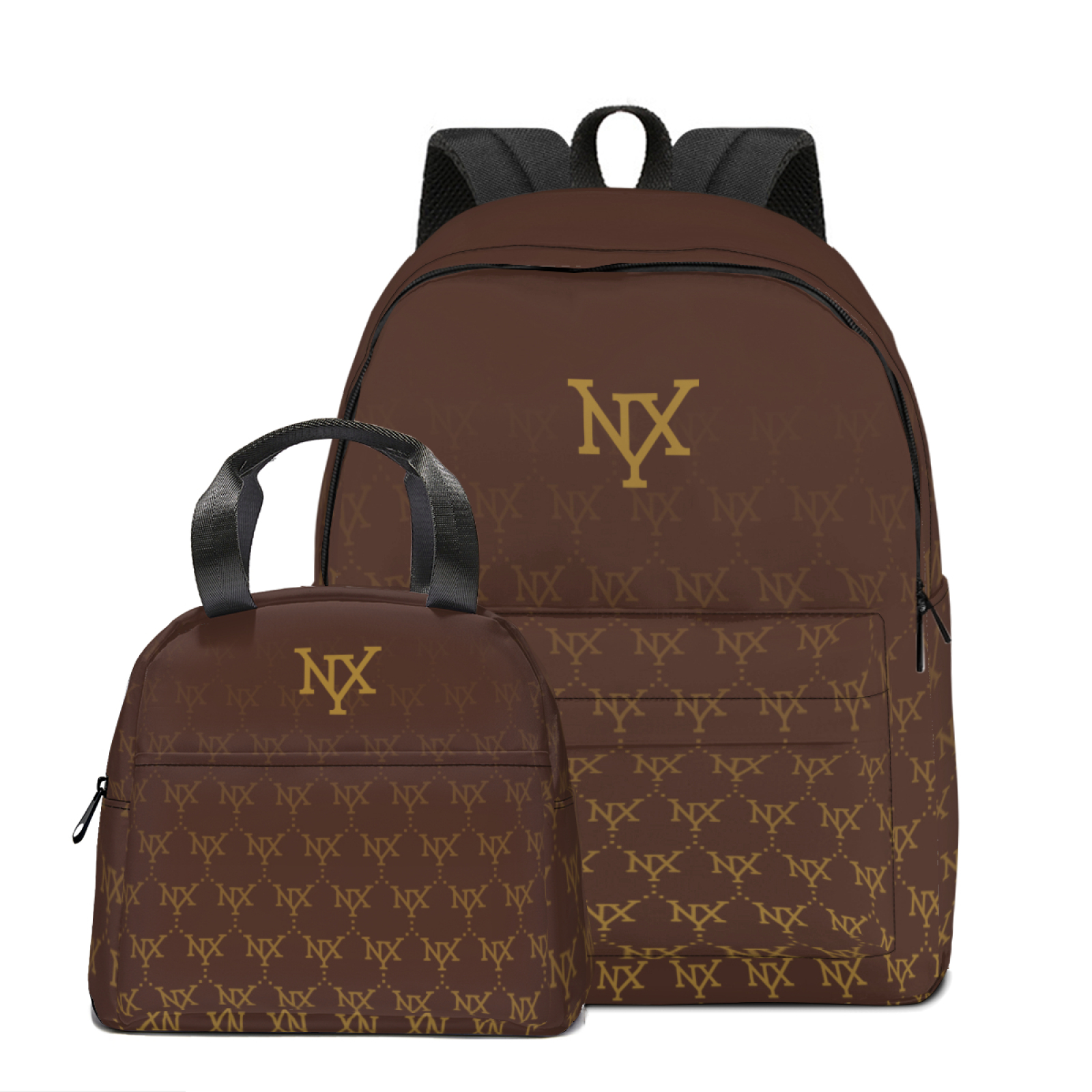 NXY 2-piece suit schoolbags backpack designer bag women backpacks book bags womens fashion all-match classic Letter back packs with totes lunch bag