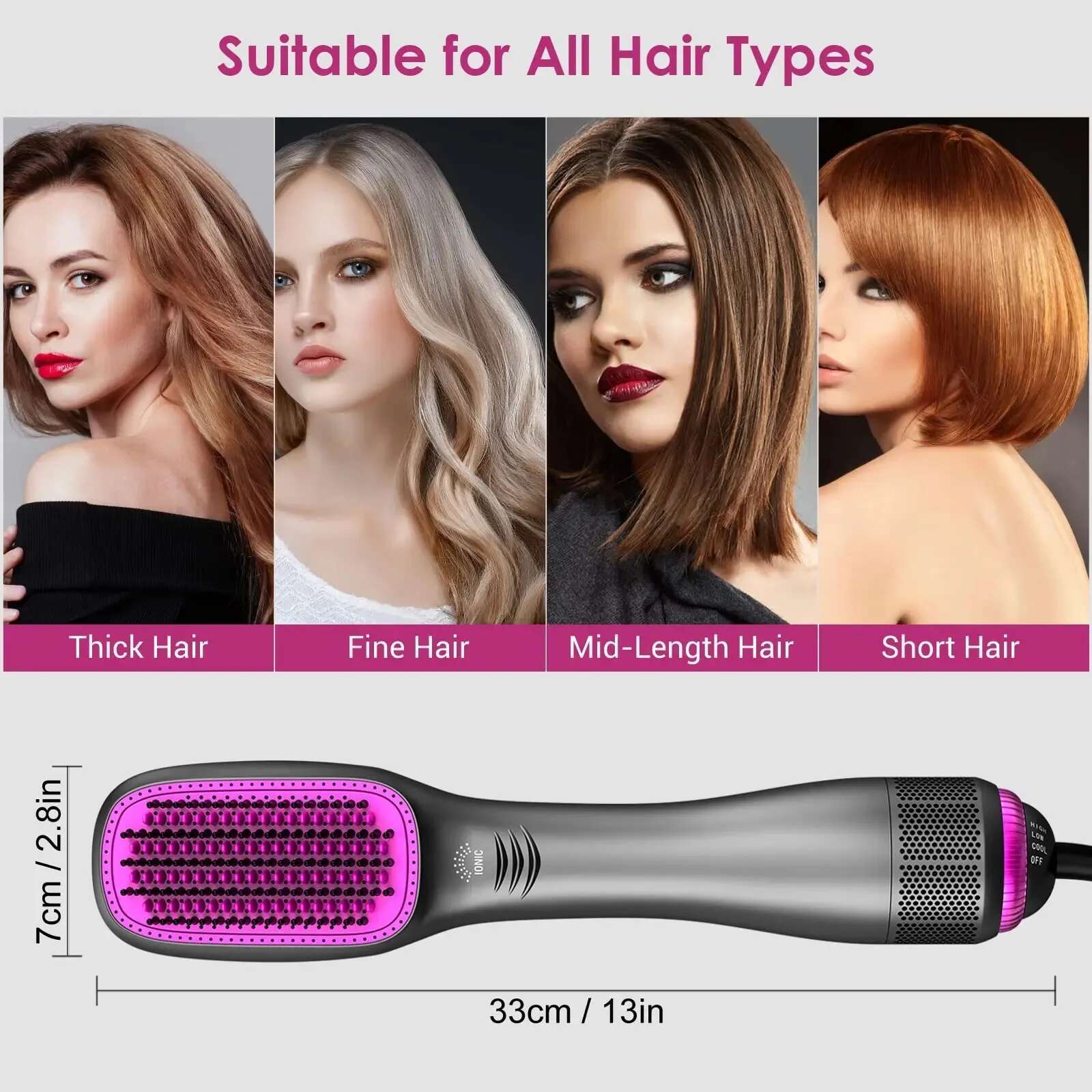 New 3 In 1 Hot Air Brushes Negative Ion Care Straightener Hair Brush Salon Electric Blow Dryer Comb For Women Dropshipping
