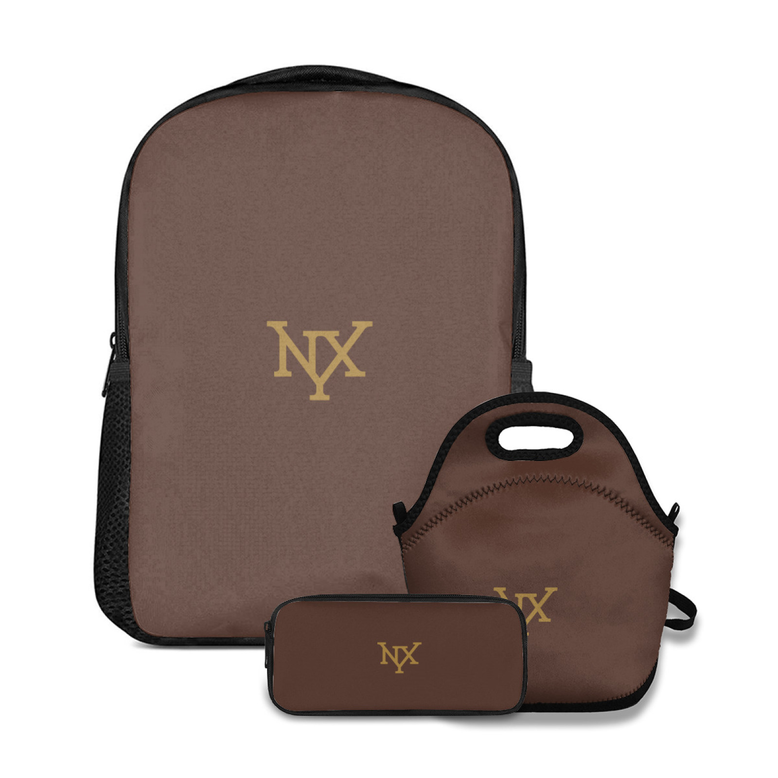 NXY 3-piece suit schoolbag backpack designer bag women backpacks bookbags womens fashion all-match back packs with lunch bag and pen bag