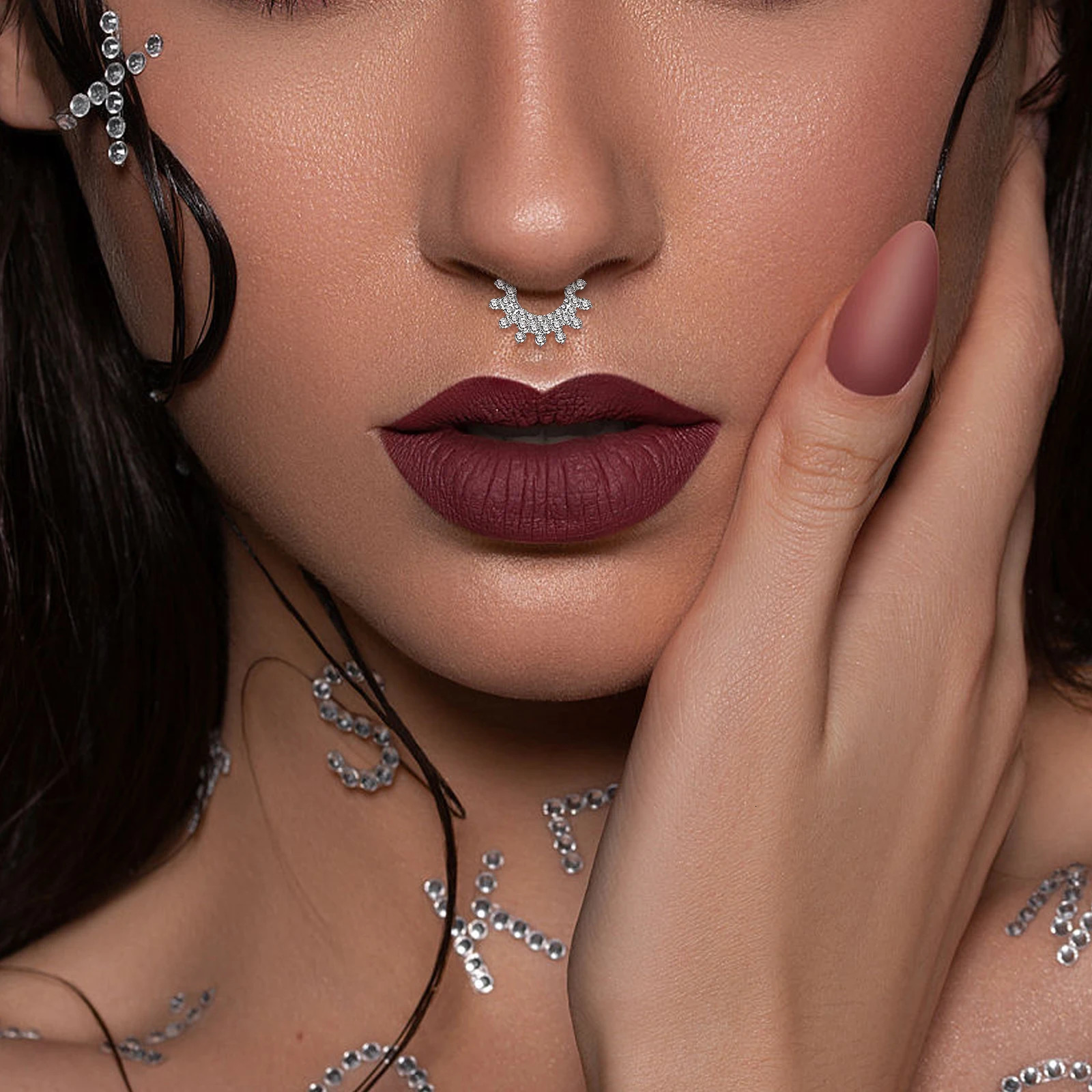 G23 Piercing Nose For Women Hoop Earrings ASTM-F136 Zircon Body Jewelry Nose Ring 250103