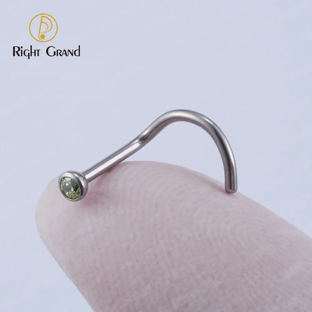 5pcs/lot Right Grand Implant Grade ASTM F136 Bezel Set Zirconia Curved Nose Screw 20 Large Gauge 250103