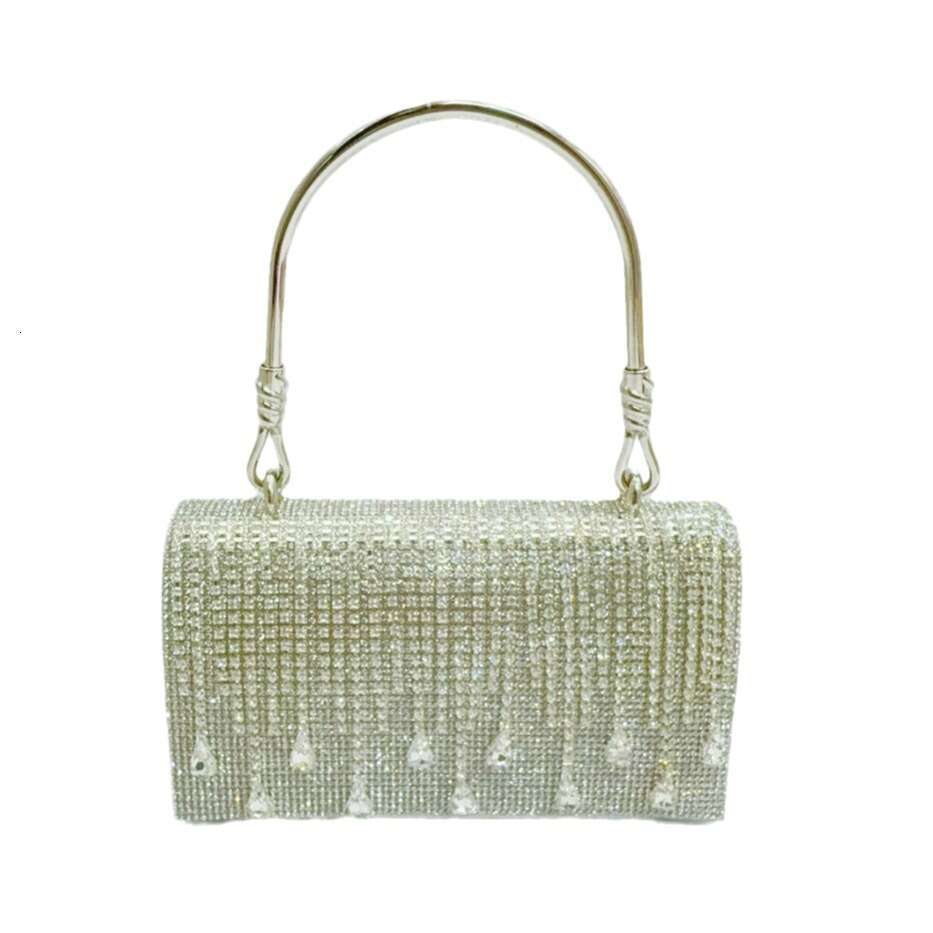 New European American Retro Dia Studded Rhie Handbag With Tassel And Banquet Style Small Bag For Women's Diagonal Cross Dinner Bags