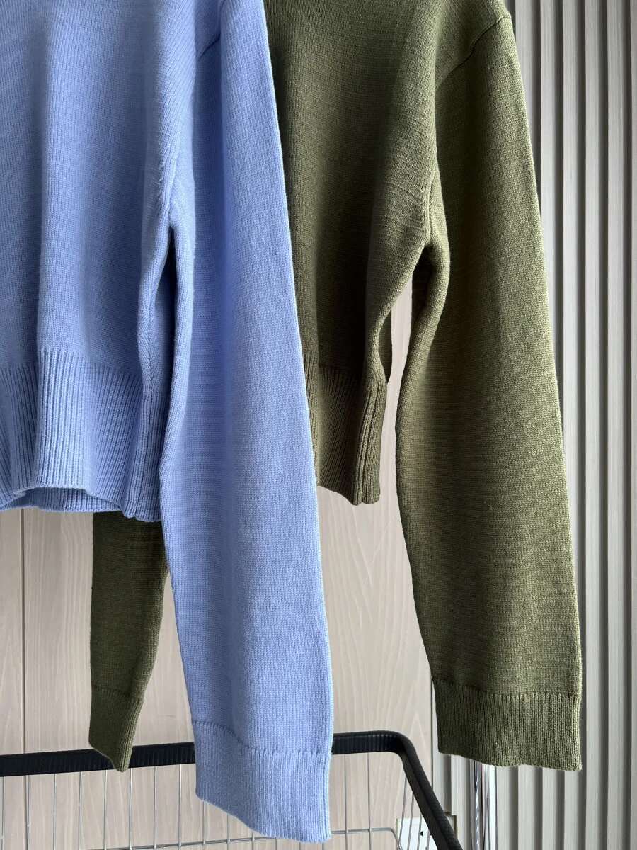 Loose Round Neck Knitted Sweater Traf 2025 New Product Ladies Ultra-Wide Ribbed Hem Long Sleeve Short Cardigan