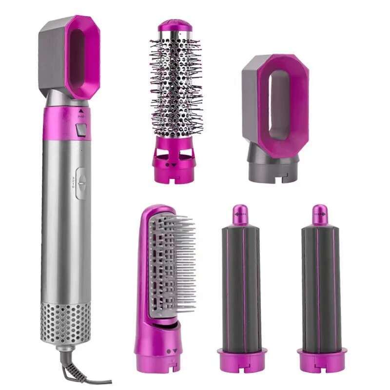 Five in One Hot Air Automatic Curg Iron, Dual Purpose Styg Comb, Electric Dryer, Hair Dryer Comb