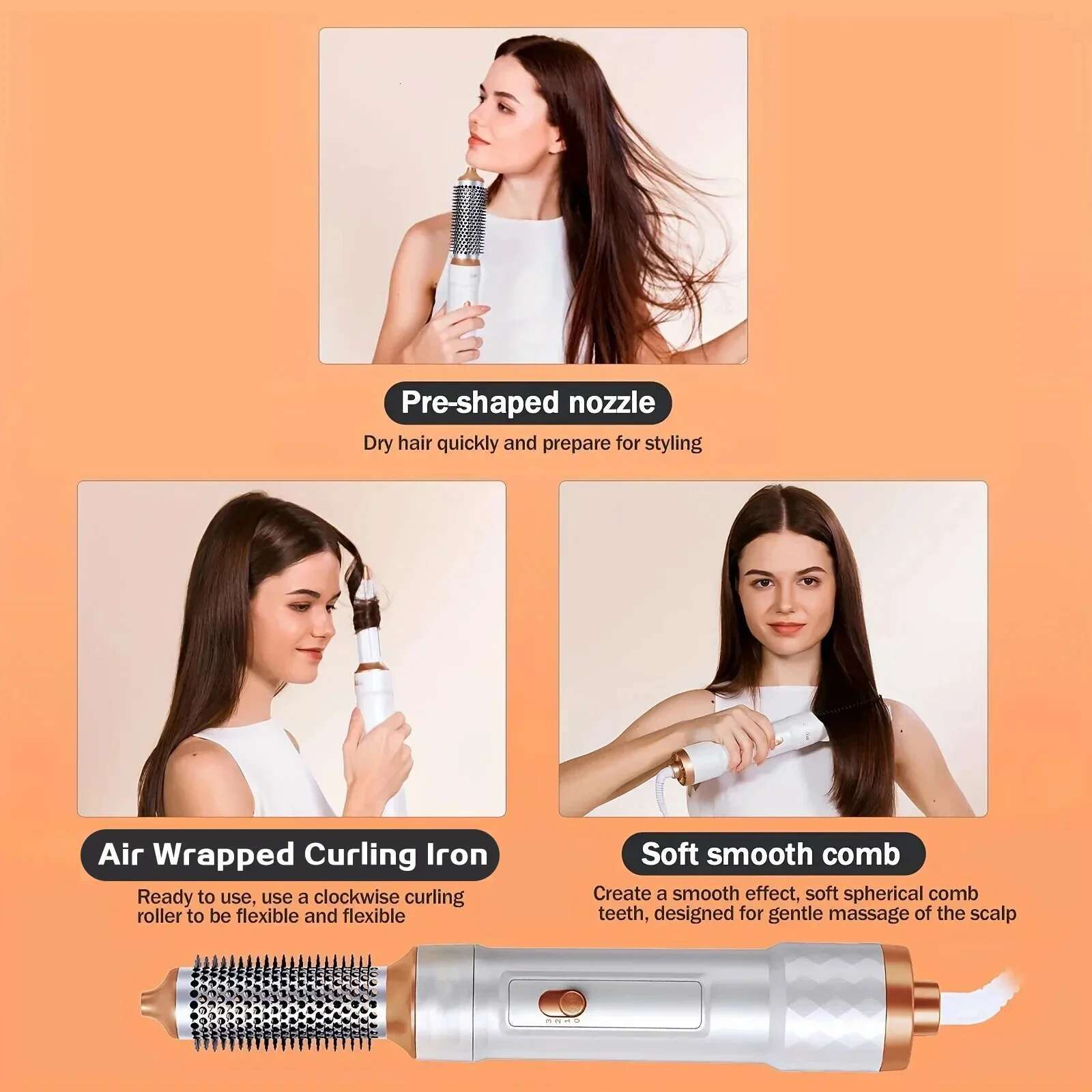 Dryer 5 in 1 Multi-function Hot air comb set Professional curg iron Hair straightener Styg tool