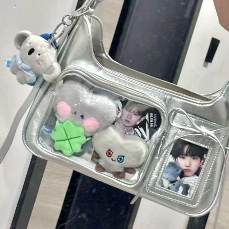 Y2k Harajuku Shoulder Bag Women Korean Transparent Ita Bag School Crossbody Bag Female Japanese er Preppy Handbag 250103