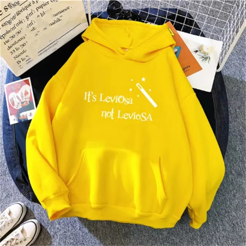 Women Hipster Streetwear Sweatshirts Its Leviosa Magic Hoodie Fashion Funny Sportswear Loose Oversize Clothing Soft Tops Female 250106
