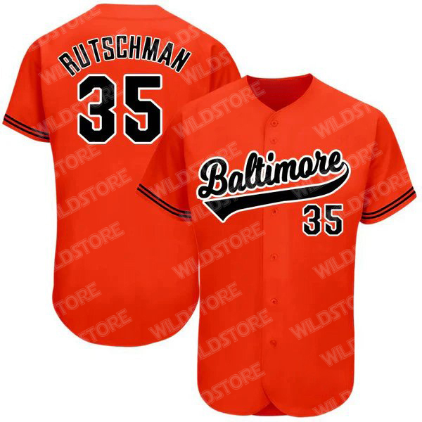 Orange Baltimo Re Baseball Jerseys Men's Sewing Embroidery High Quality In Stock Fast Shipping Slight Stretch Polyester - Perfect for Sports Jers