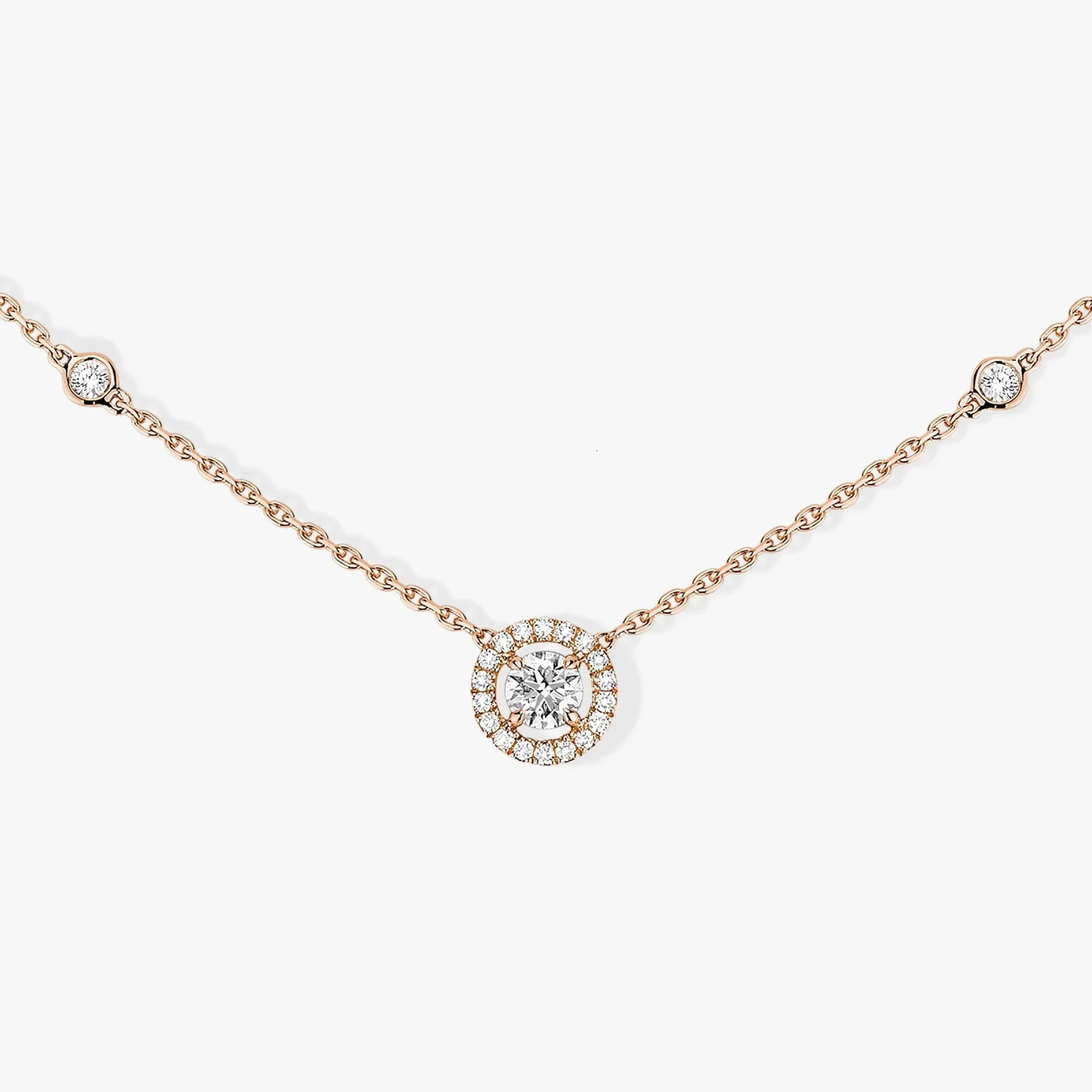 Sterling Silver Necklace for Women Small and Exquisite Mini Round with Embedded Diamonds Necklace S925 250106