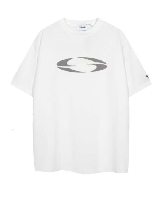 New American Trendy Brand Simple Circular Loose Men's and Women's Versatile Short T-shirt Couple's Base Shirt Half Sleeve