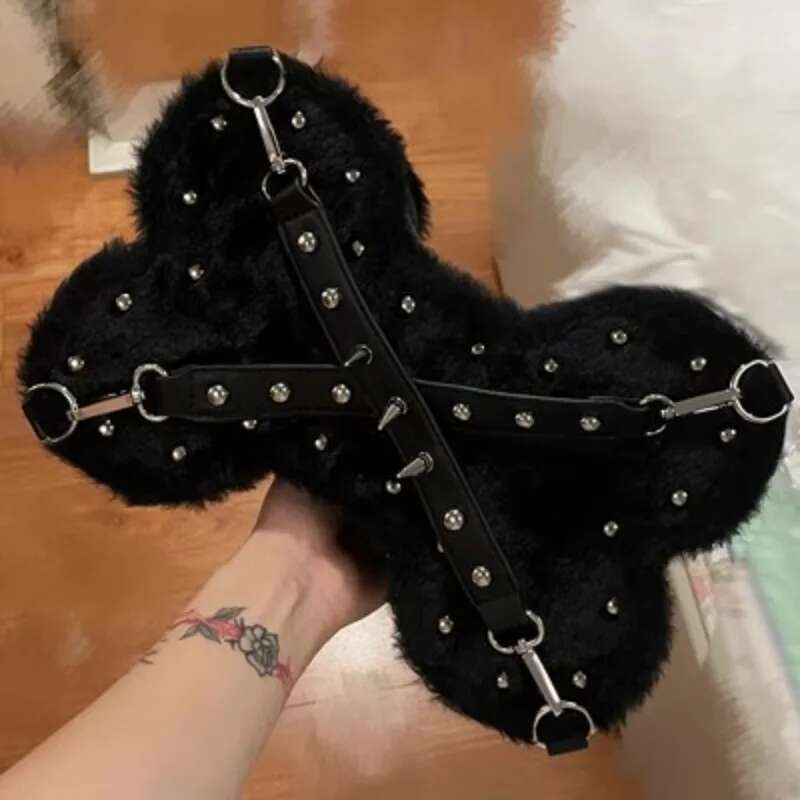 2025 New Darkness Style Shoulder Bags For Women Fashion Gothic Rivet Crossbody Bag Bone Bolsa