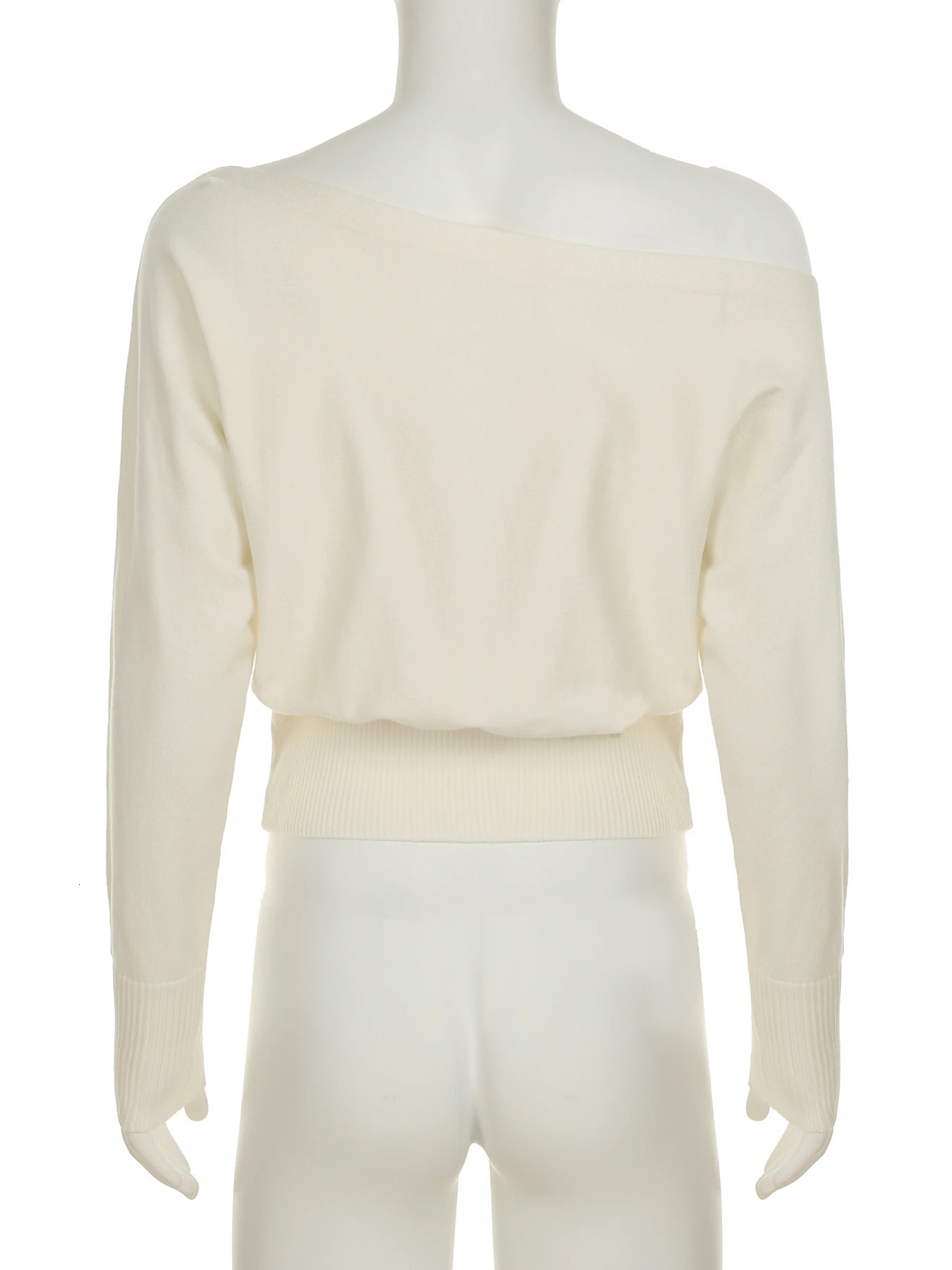 IAMSURE Casual Solid OffShoulder Sweater Loose Slash Neck Long Sleeve Knitted Pullovers Women Autumn Winter Fashion Lady 250103