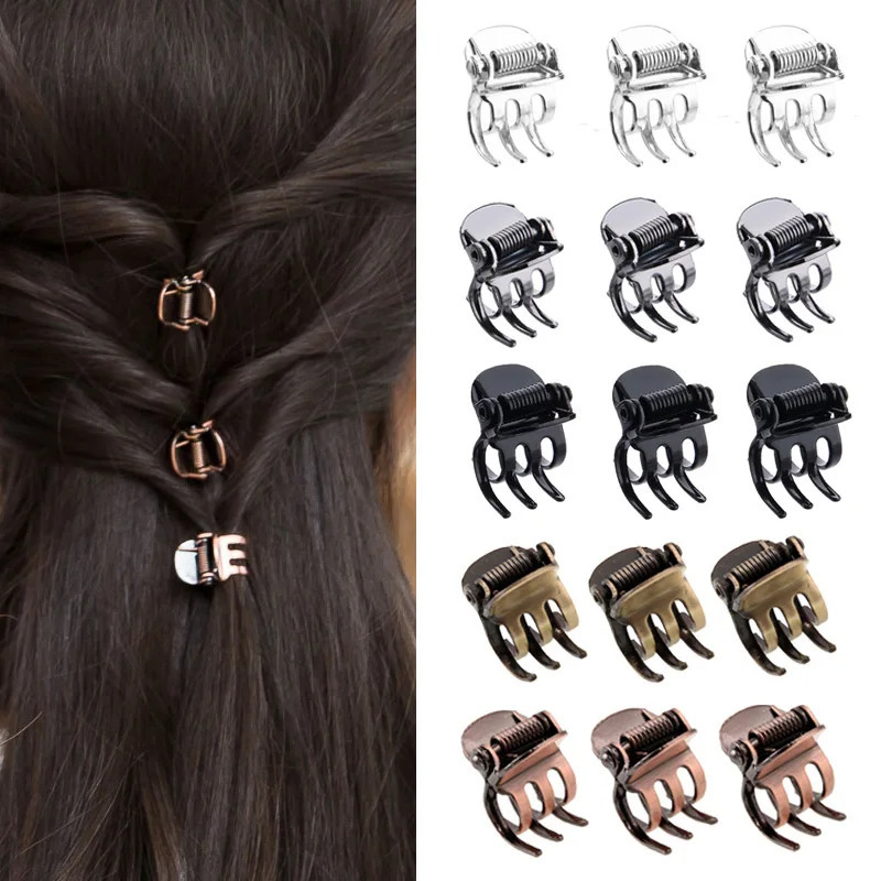 30pcs/lot high qulaity mini small black copper metal hair claws clips accessories for women girls 250106