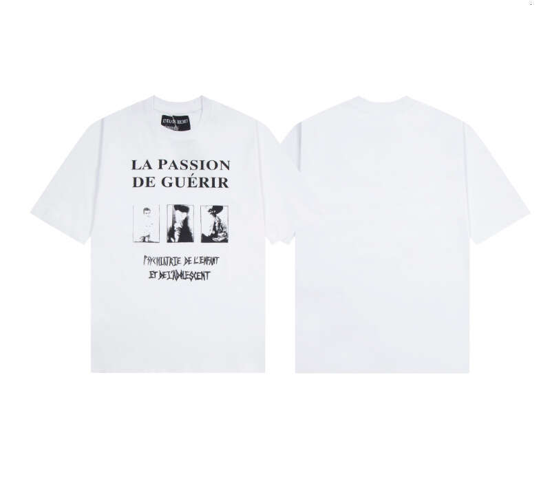 New Melancholic Rich Second Generation Alphabet Portrait Printed Loose Casual Short sleeved T-shirt Brand Men's and Women's Trendy