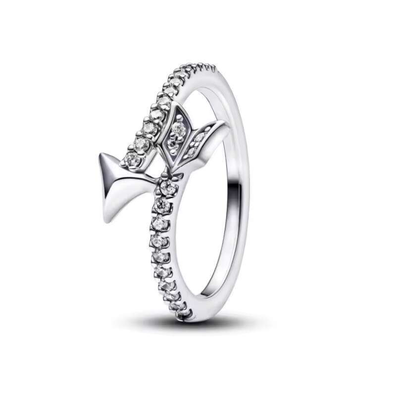 2025 New Anniversary Red Bow Hot Sale Sterg Sier Round Ring With Colorful Crystal Heart Rings For Women Valentine's Birthday Gift DIY Jewelry
