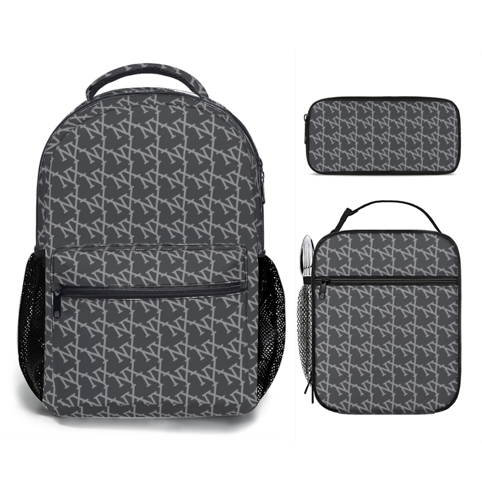 NXY 3-piece suit backpack designer bag women Denim backpacks bookbags womens fashion all-match simplicity back packs with insulated lunch bag and pen 